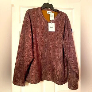Krost Men’s V Neck Pullover Wood Grain Design Style Too Size XL NWT Brown